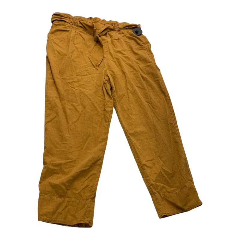 Relaxed fit pants for laid-back comfort wear -Pants Cropped By Anthropologie In Yellow, Size: Lp