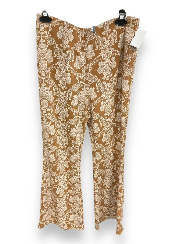 Classic wool pants for cold weather elegance -Pants Wide Leg By Clothes Mentor In Brown & White, Size: L