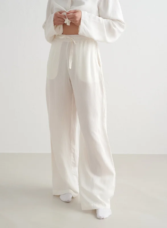 Slim-fit dress pants for sharp evening events -White Pyjama Pants