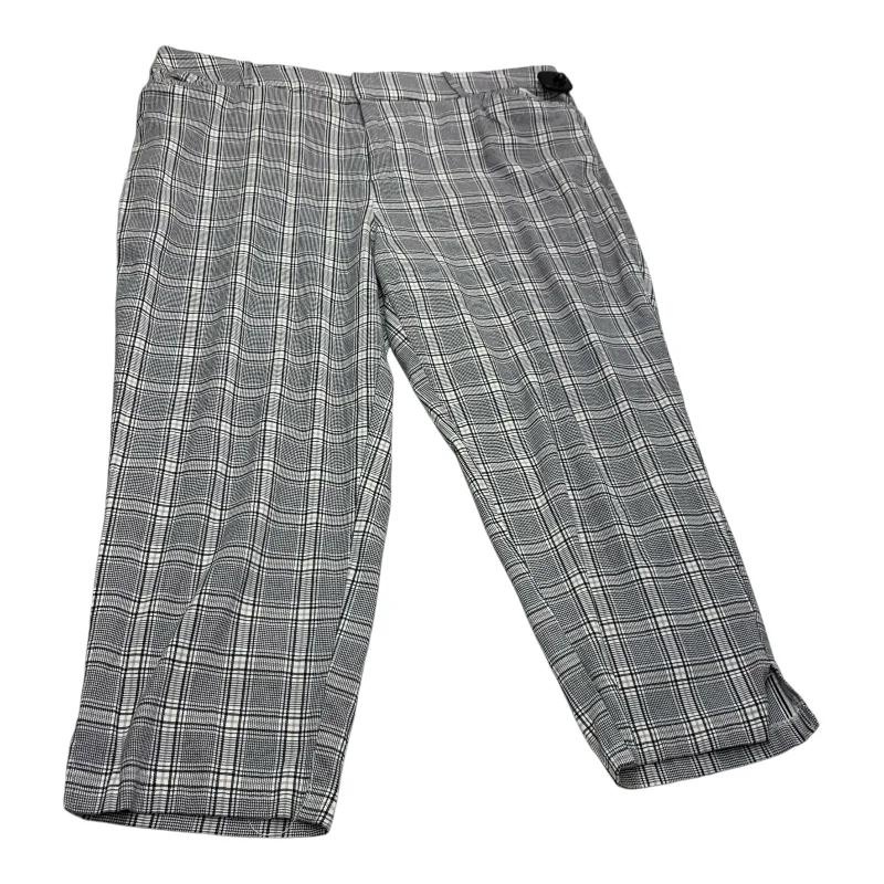 Multi-pocket pants for organized travel convenience -Pants Other By Ava & Viv In Grey & White, Size: 20