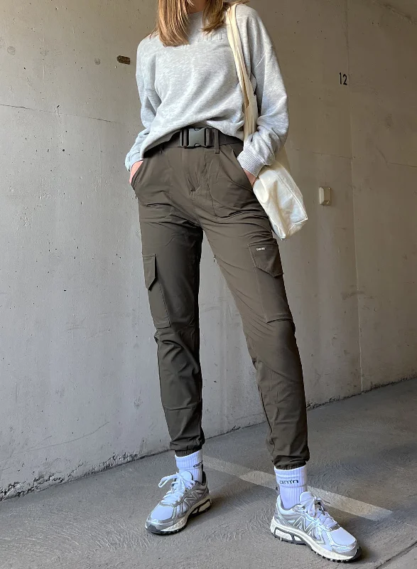 Cozy sweatpants pants for lazy Sunday mornings -Khaki Cargo Pants