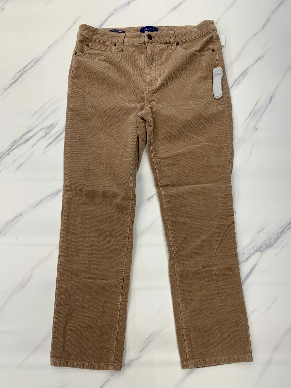 Classic straight-leg pants for versatile daily wear -Pants Corduroy By Talbots In Tan, Size: 12p