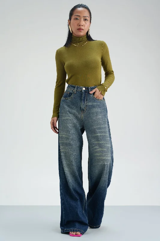 Business Jeans for Dressy -Dreamscape Denim Super Wide Flare Jeans