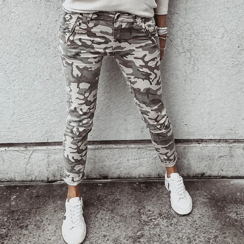 Rolled Shorts Jeans for Style -Camo jeans