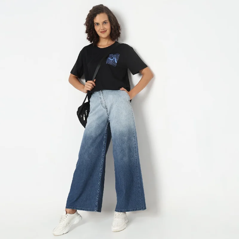 Rolled Shorts Jeans for Style -Flare Fit Jeans