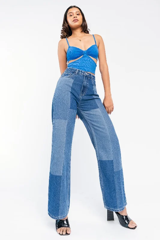 Holiday Jeans for Festive -Lazer Play Straight Jeans