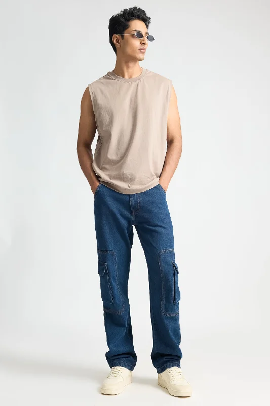 Business Jeans for Dressy -Cargo Men's Blue Jeans