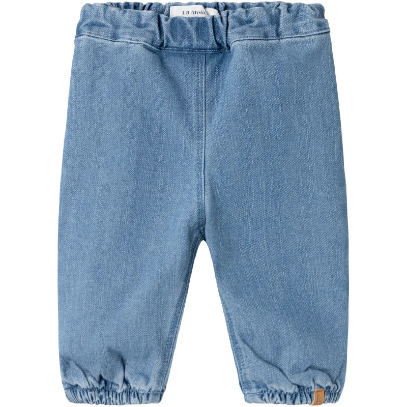 Rolled Shorts Jeans for Style -Lil'Atelier Medium Blue Denim Rome Loose Okaja Jeans