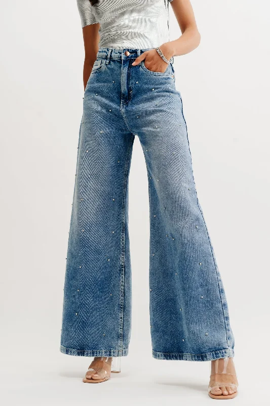 Cargo Jeans for Utility -Embezzled Flare Jeans