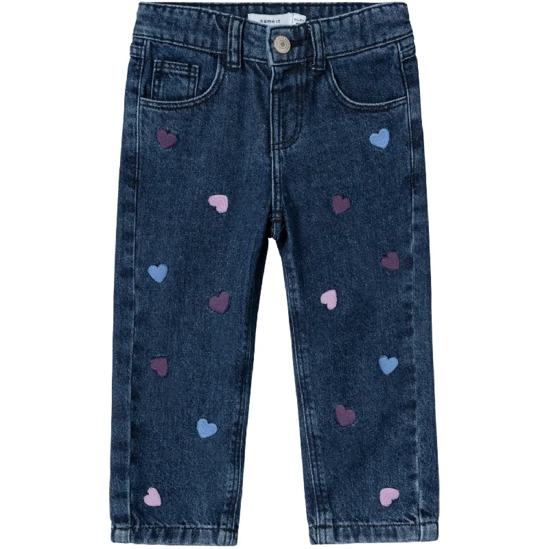 Cuffed Jeans for Stylish Touch -Name It Dark Blue Denim Bella Mom Jeans Noos