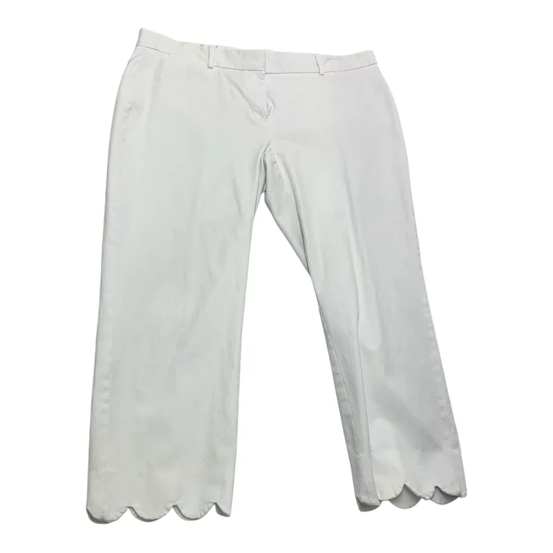 Flowy linen pants for relaxed tropical vacations -Pants Cropped By Crown And Ivy In White, Size: 14