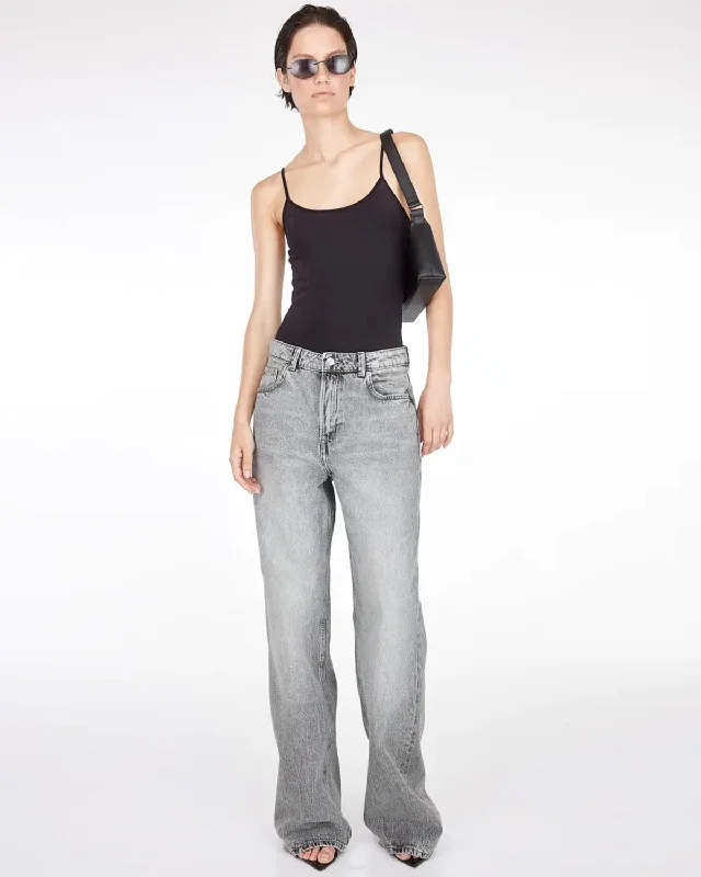 Organic Jeans for Natural -WASHED GREY STRAIGHT FIT JEANS