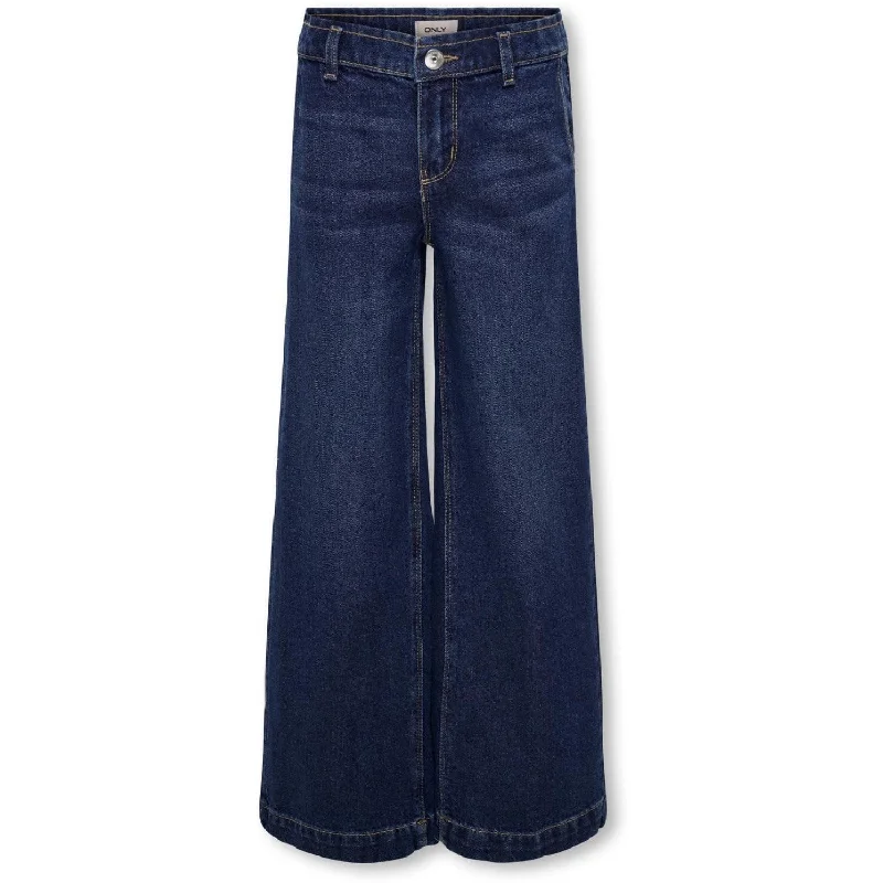 Affordable Jeans for Budget -kids ONLY Dark Blue Denim Comet Wide Denim Pim Jeans Noos