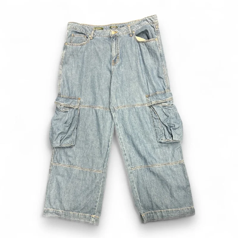 Windproof pants for chilly outdoor activities -Pants Cargo & Utility By Wild Fable In Blue Denim, Size: 14