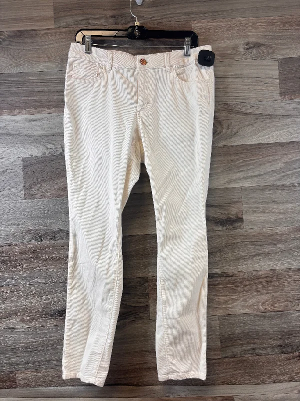 Stylish flare pants for retro party looks -Pants Corduroy By Loft In Ivory, Size: 8p