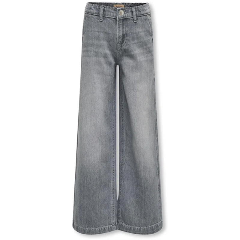 Button Fly Jeans for Traditional -Kids ONLY Medium Grey Denim Comet Wide Leg Denim Jeans Noos