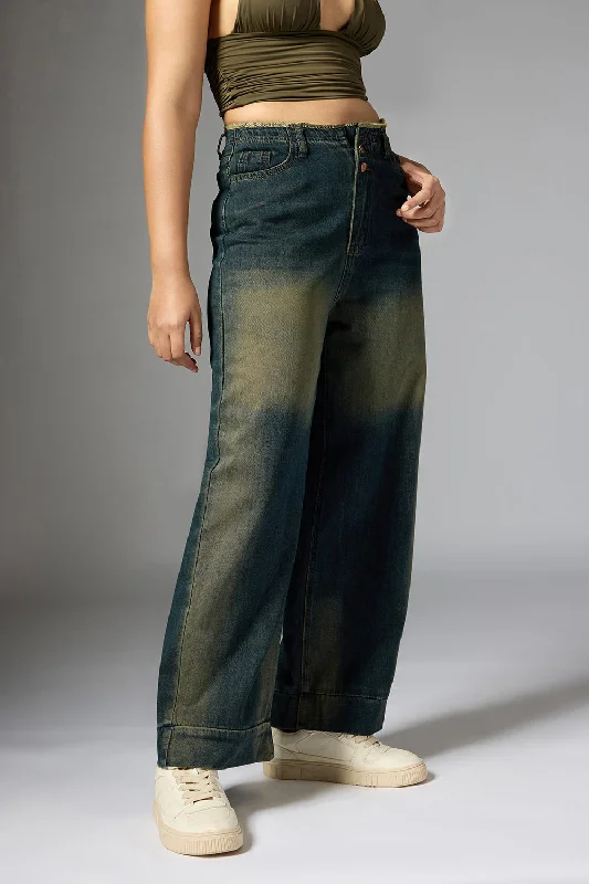 Stretch Jeans for Flexibility -Vintage Washed Out Denim Jeans