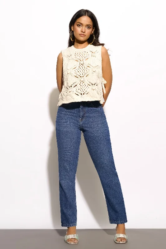 Mini Shorts Jeans for Youthful -Classic Dark Mom Jeans