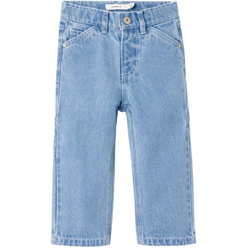 Frayed Hem Jeans for Edgy -Name it Light Blue Denim Ryan Straight Jeans