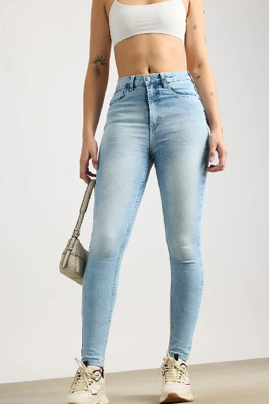 High-end Jeans for Exclusivity -Ice Wash Skinny Women's Jeans