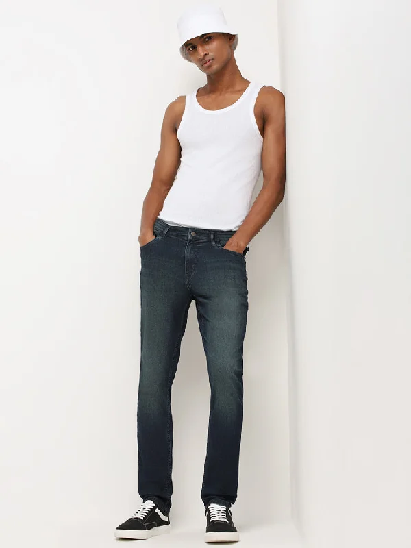 Cutoff Shorts Jeans for Fun -Nuon Blue Straight - Fit Mid - Rise Jeans