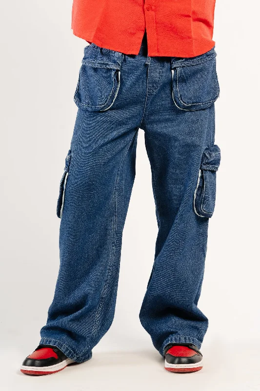 Graduation Jeans for Milestone -Men's Contrast Piping Cargo Pants