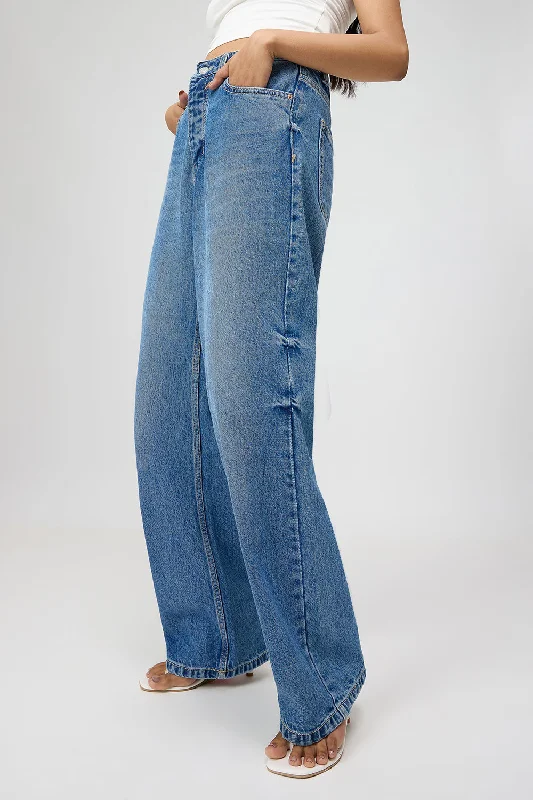 Recycled Jeans for Green -Sapphire Blue Straight Jeans