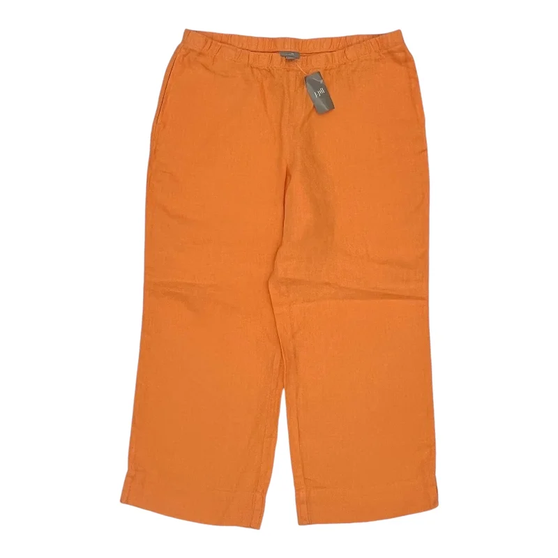 Breathable linen pants for hot summer days -Pants Wide Leg By J. Jill In Orange, Size:M