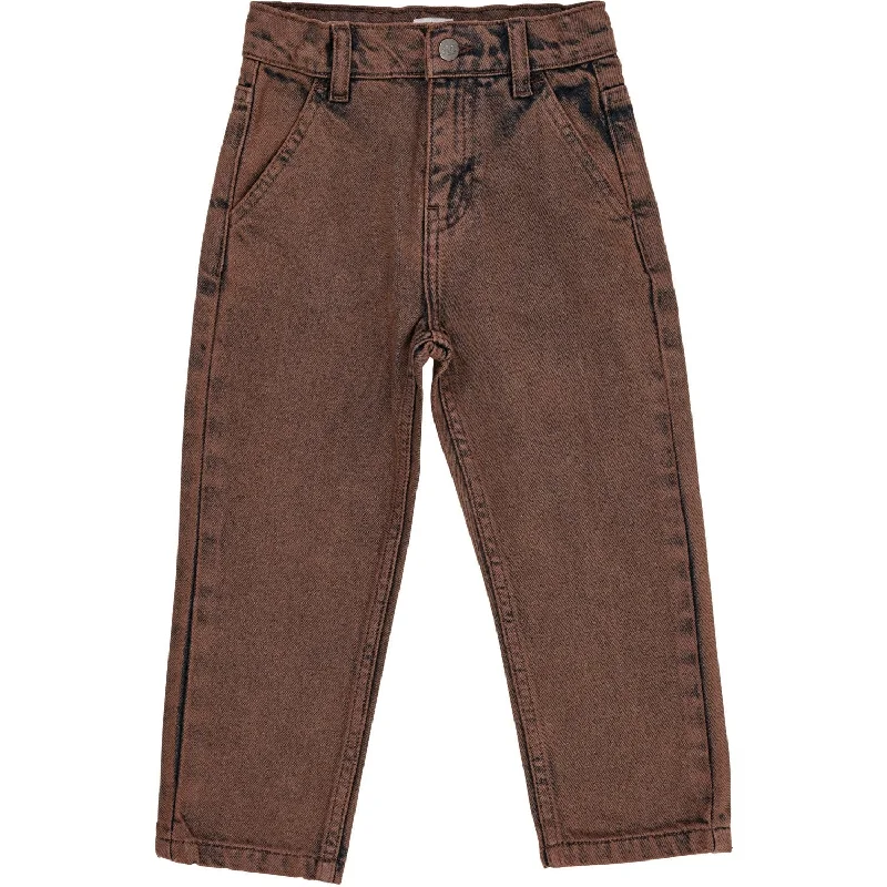 Wrap Skirt Jeans for Versatile -COPENHAGEN COLORS Dk Brown Dyed Organic Junior Jeans, Regular Fit