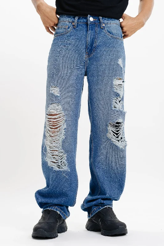 Dance Jeans for Movement -Distressed Men's Blue Jeans