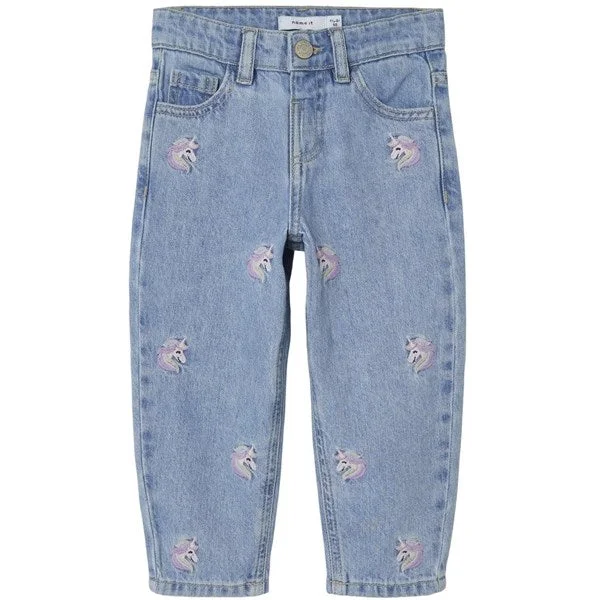 Party Jeans for Night Out -Name it Light Blue Denim Unicorn Bella Shaped Jeans