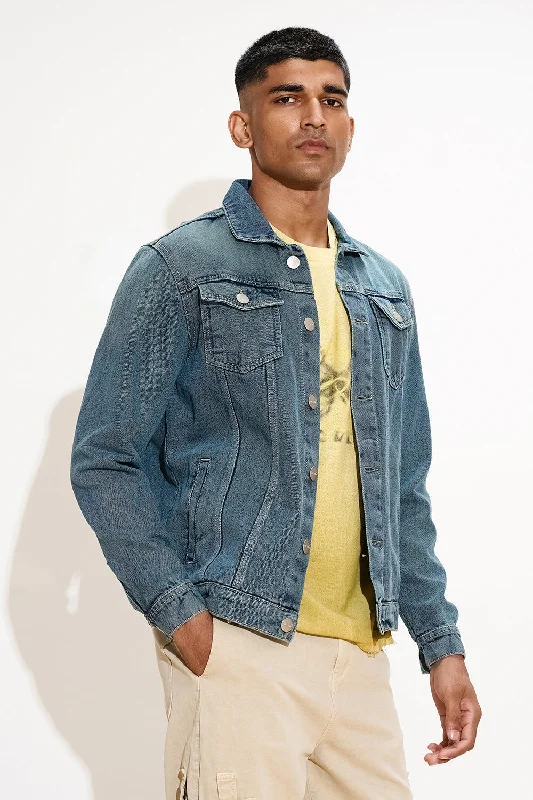 Fashion Jeans for Trendsetter -Rodeo Ready Men's Denim Trucker Jacket