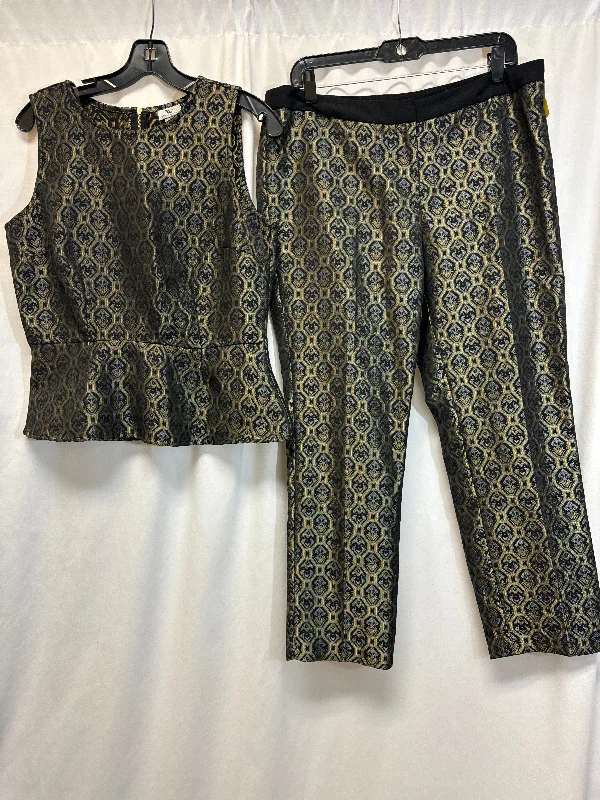 Warm flannel pants for chilly morning lounging -Pants Set 2pc By Worthington In Yellow, Size: 12