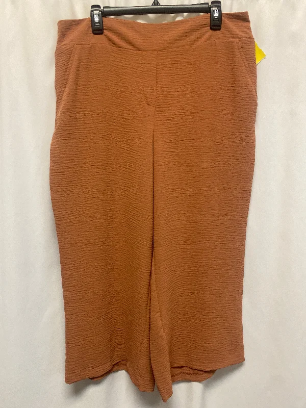 Pleated trousers pants for sophisticated gentleman charm -Pants Wide Leg By Nine West In Brown, Size: L