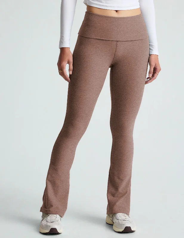 Stretchy skinny pants for figure-hugging appeal -Spacedye Foldover Bootcut Pant