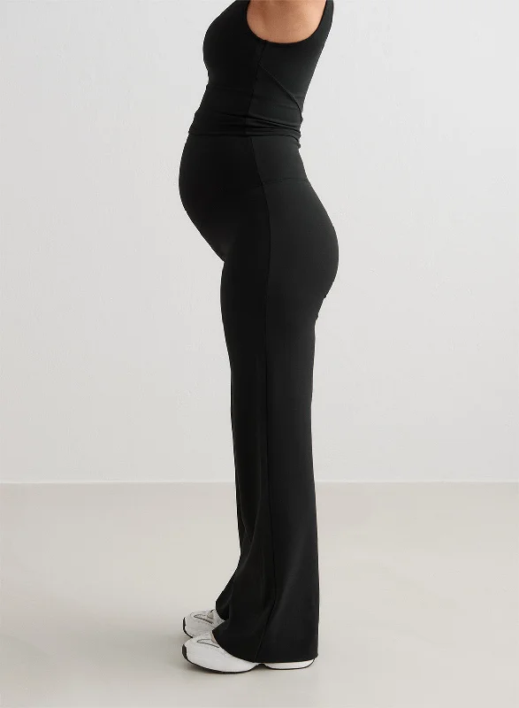 Classic khaki pants for timeless wardrobe staples -Black Sense Maternity Wide Pants