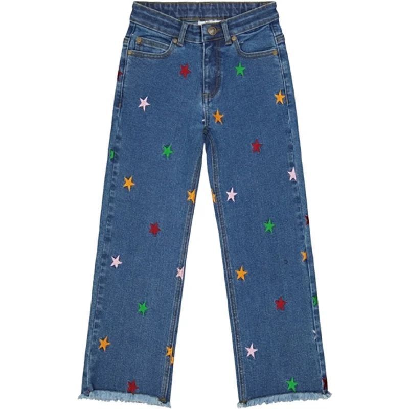 High Waisted Jeans for Shape -The New Medium blue Dania Star Wide Jeans