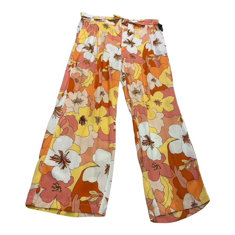 Elegant satin pants for formal dinner attire -Pants Other By Jules & Leopold In Floral Print, Size: Xl