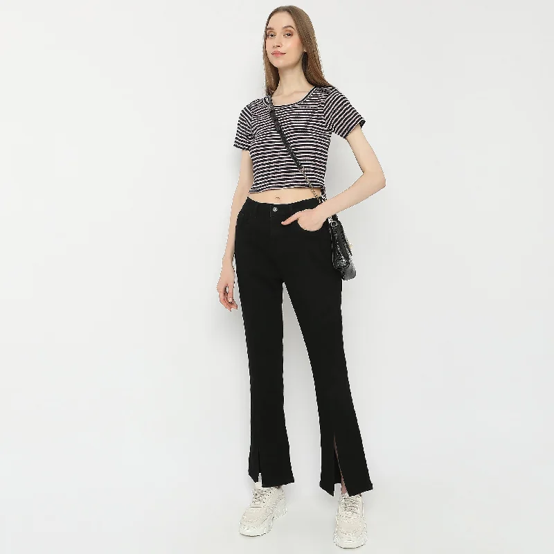 Stonewashed Jeans for Softness -Boot Cut High Rise Jeans