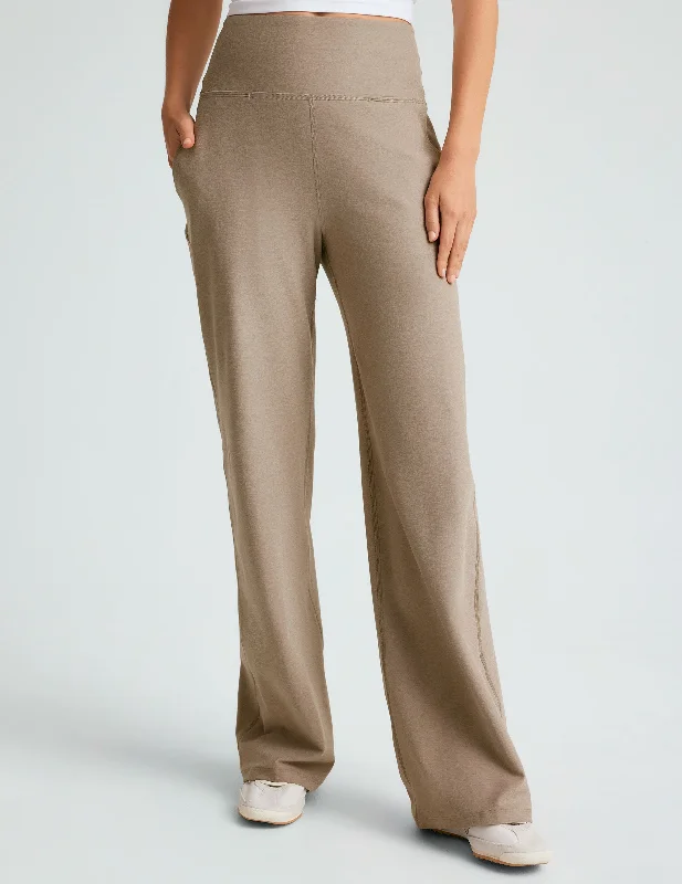 Breathable chino pants for warm climate comfort -Spacedye Laid Back Wide Leg Pant