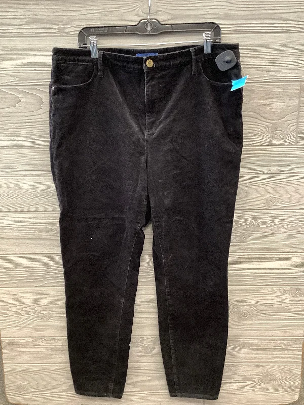 Cozy sweatpants pants for lazy Sunday mornings -Pants Corduroy By Talbots In Black, Size: 16