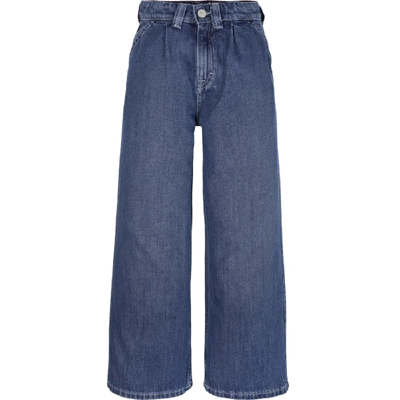 Outdoor Jeans for Adventures -Tommy Hilfiger Darkusedlyocell Mabel Pleats Mid Blue Wash Jeans