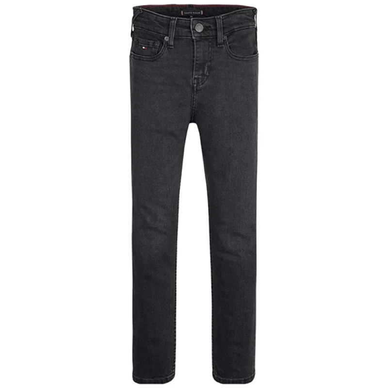 Raw Hem Jeans for Trendy -Tommy Hilfiger Scanton Y Black Water Repellent Pitchblackwrepell