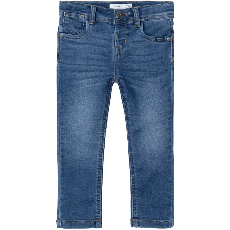 Stonewashed Jeans for Softness -Name It Dark Blue Denim Silas Slim Sweat Jeans Noos