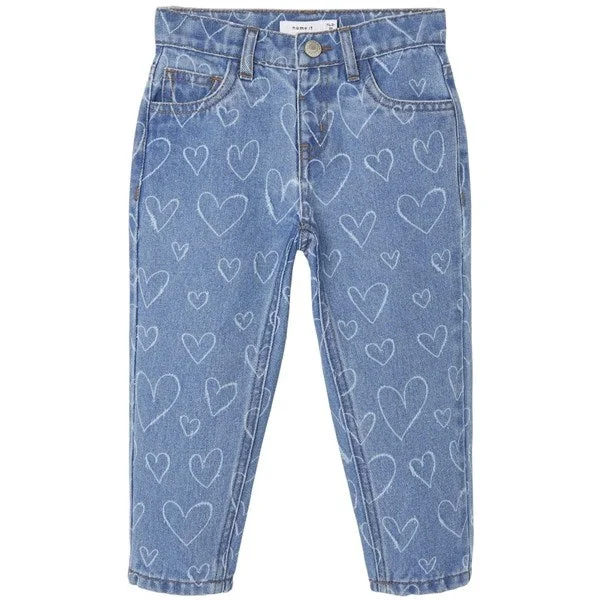 Gym Jeans for Workout -Name it Dark Blue Denim Hearts Bella Shaped Jeans