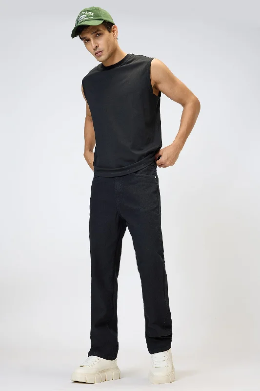 Denim Jeans for Durability -Tapered Regular Black Men's Jeans