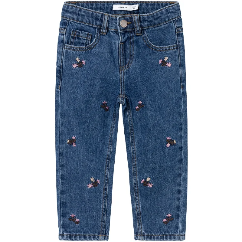 Painted Back Pocket Jeans for Artistic -Name It Dark Blue Denim Bella Shaped Jeans