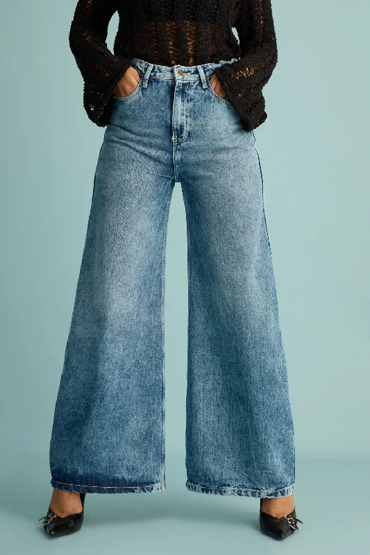 Dark Wash Jeans for Elegance -Retro Revive Flare Jeans