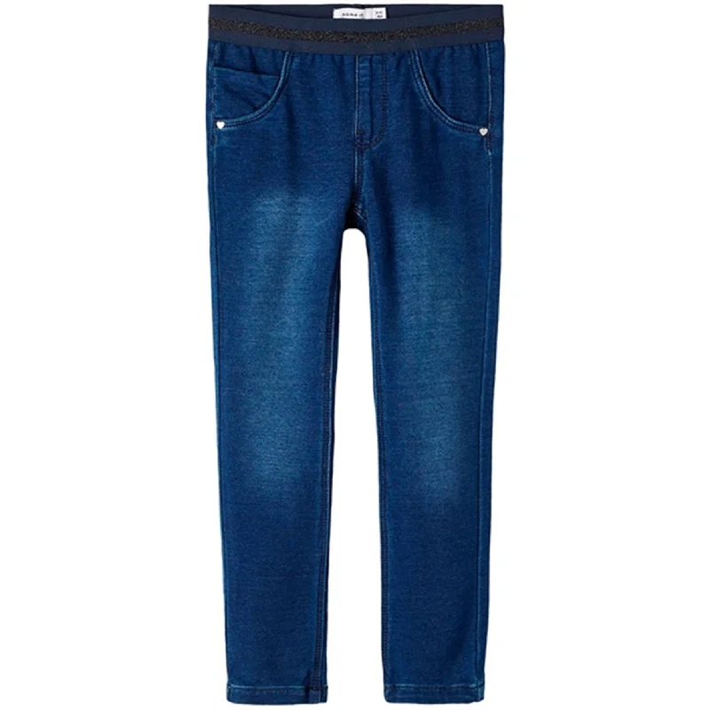 Cropped Jeans for Summer Look -Name it Dark Blue Denim Salli Slim Jeans Noos