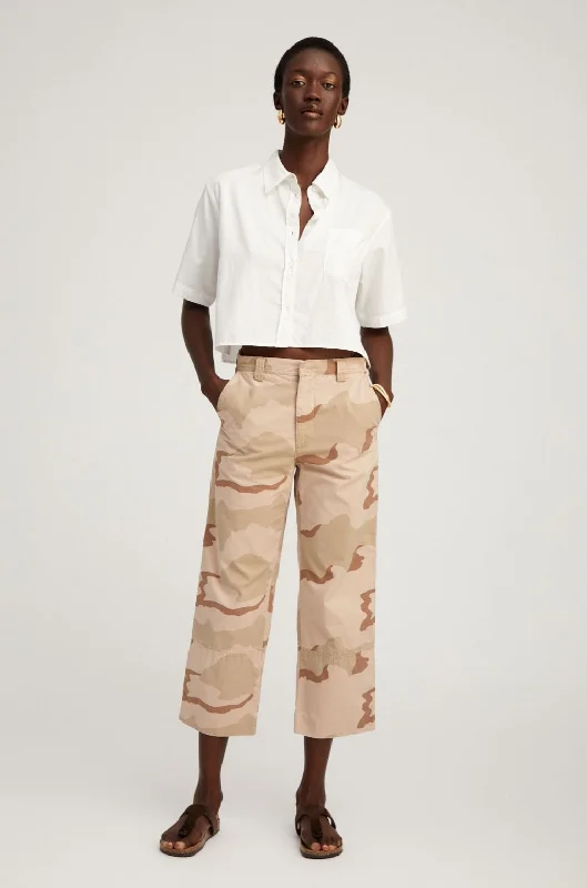 Weather-resistant pants for unpredictable climate needs -Dusty Pink Camouflage Slash Pocket Trousers